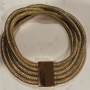Gold Metallic Multi-Strand Necklace